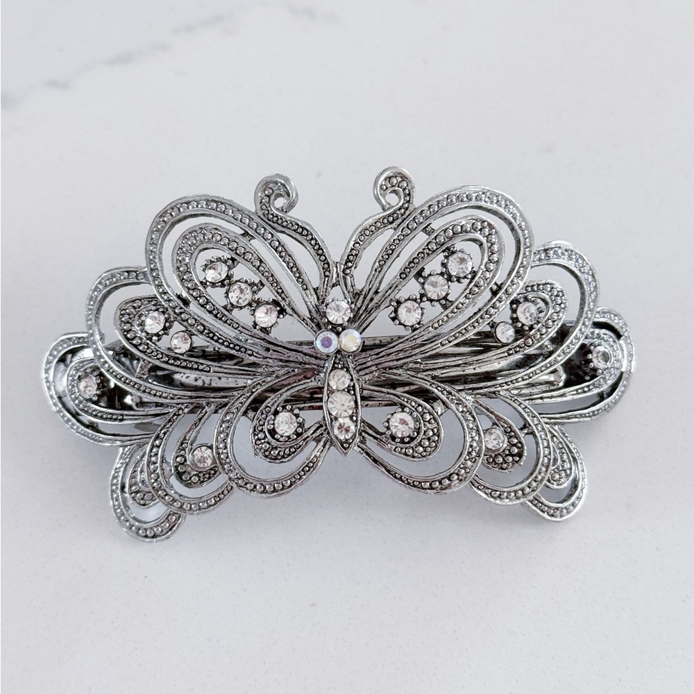 Vintage Rhinestone Butterfly Hair Clip | Crystal Hair Clip | Cute Access… - Picture 2 of 7